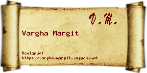 Vargha Margit névjegykártya
